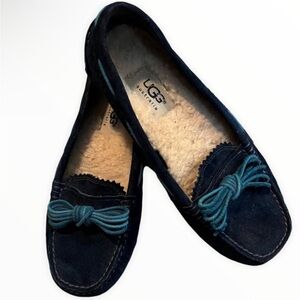 UGG Blue Wool Lined Slippers Size 5